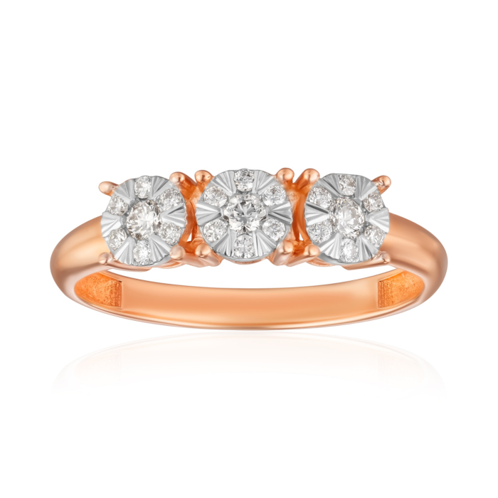 Золота каблучка з діамантами. Артикул 53684/14/1/11332