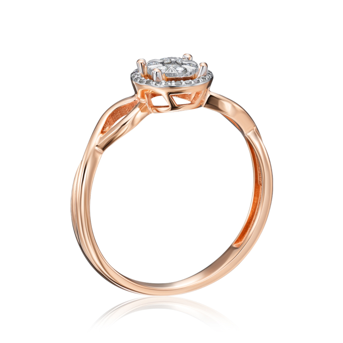 Золота каблучка з діамантами. Артикул 53686/14/1/11333