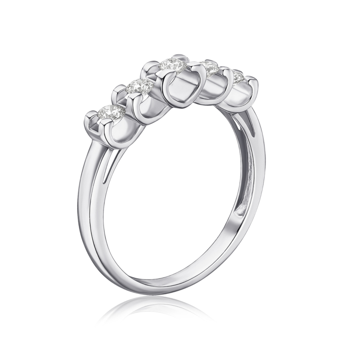 Кольцо в белом золоте с бриллиантами 53695-2.5/02/1/8556