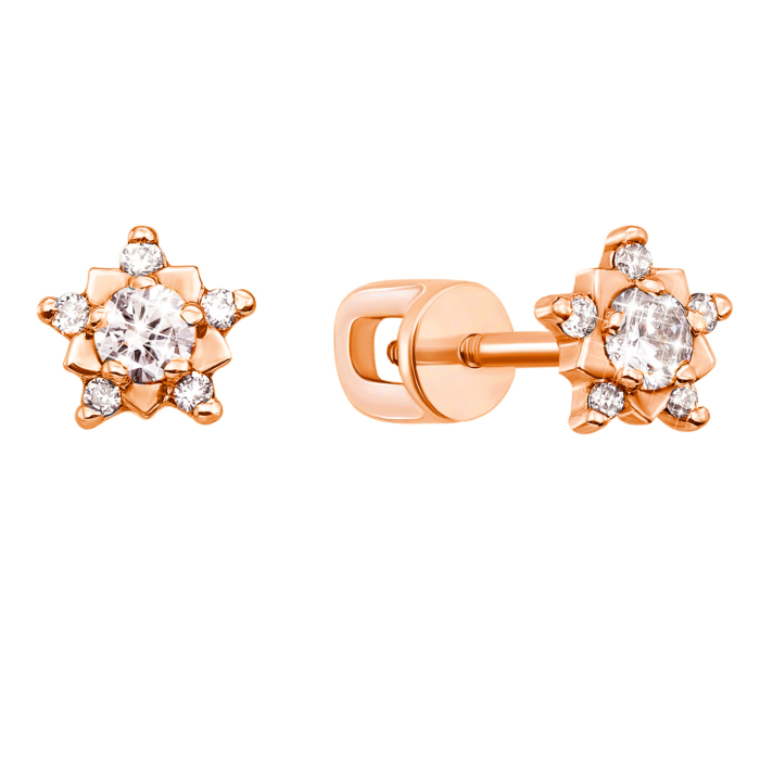 Золоті пусети з діамантами. Артикул 53705/1.75