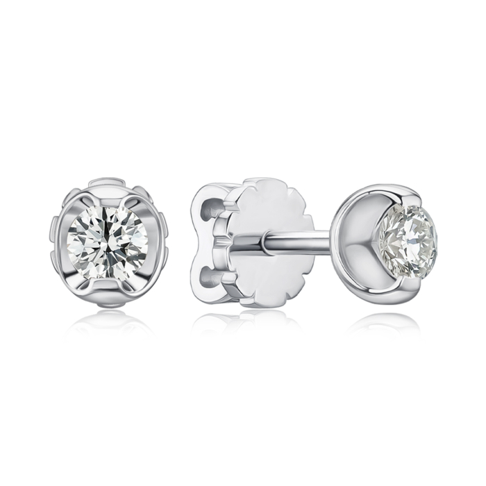 Золотые серьги с бриллиантом 53714-3.0/02/1/8010