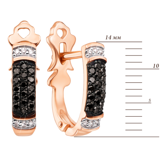 Золоті сережки з діамантами. Артикул 53721/01/1/8059