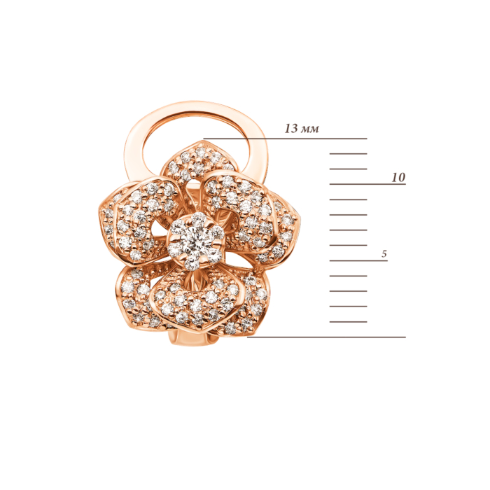 Золоті сережки з діамантами. Артикул 53728/01/0/8068