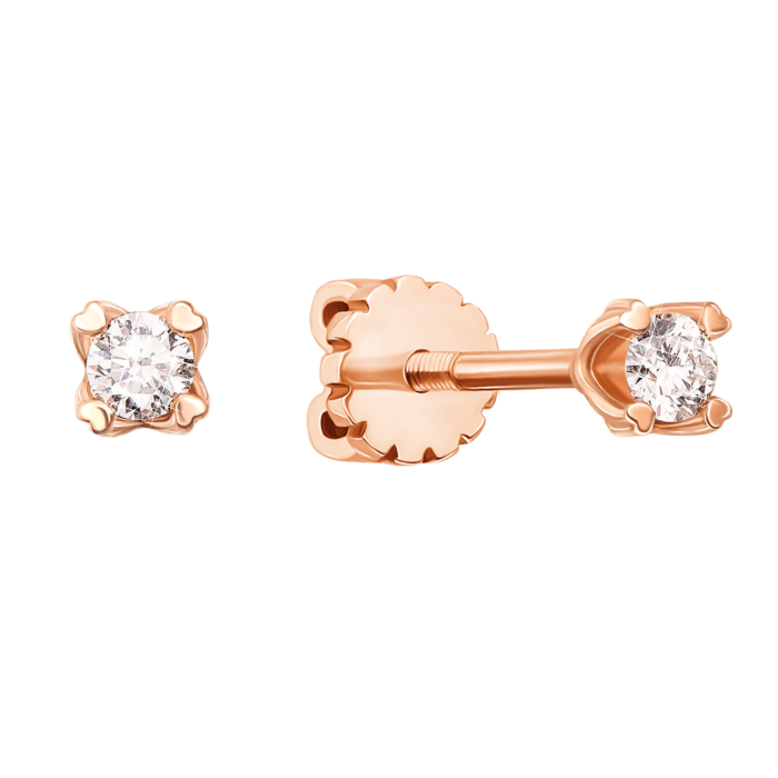 Золоті пусети з діамантами. Артикул 53732/01/0/8011