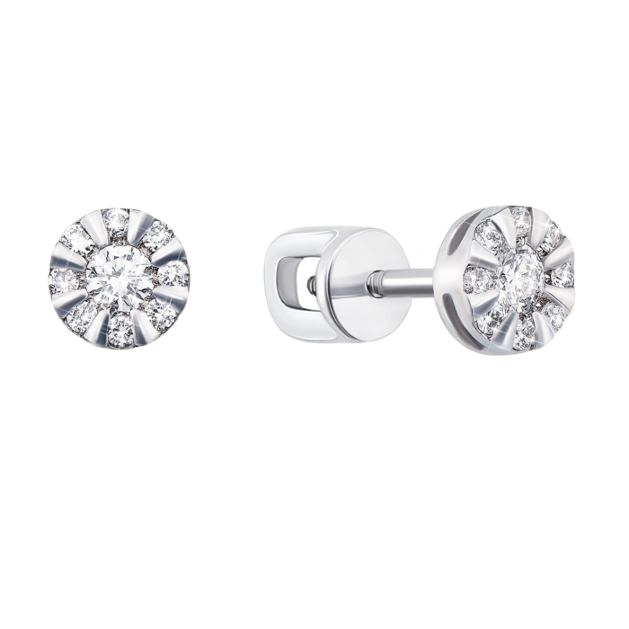 Золотые пуссеты с бриллиантами. Артикул 53733/2.5б