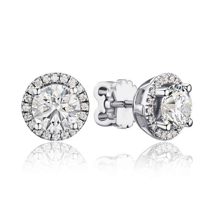 Золоті пусети з екодіамантами. Артикул 53764-L/02/1/11926