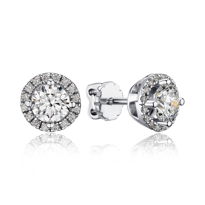 Золоті сережки з екодіамантами. Артикул 53778-L/02/1/11906