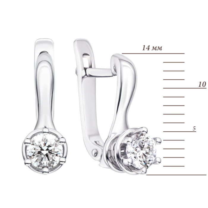 Золоті сережки з діамантами. Артикул 53780/4.5б