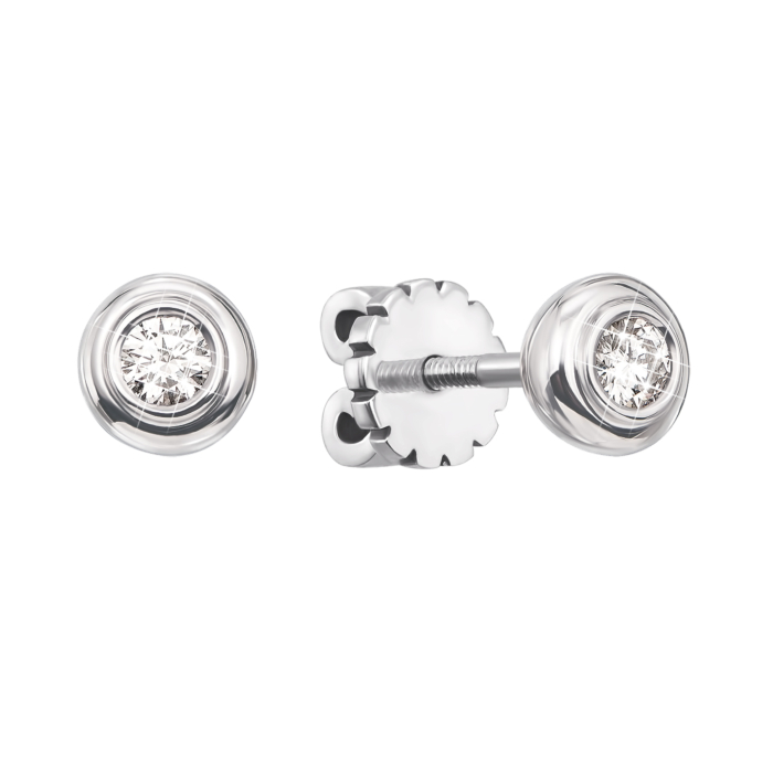 Золотые пуссеты с бриллиантами. Артикул 53782/2.5б