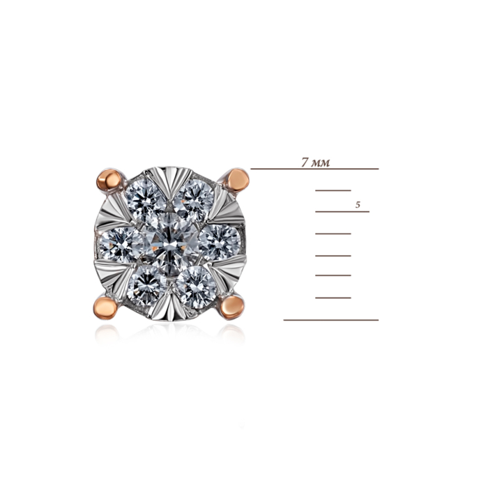 Золотые пуссеты с бриллиантами. Артикул 53784/3