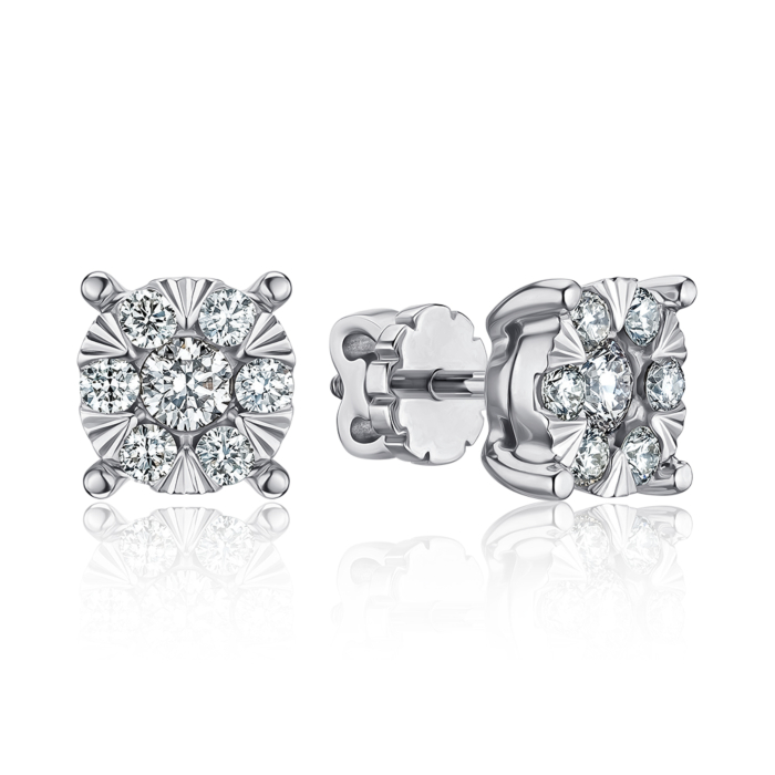 Золотые серьги с бриллиантами. Артикул 53784/02/1/9527