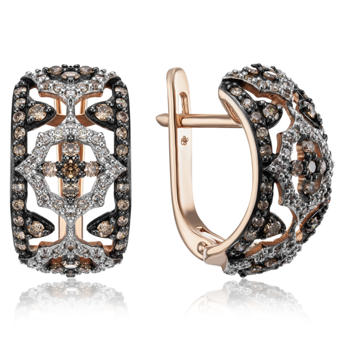 Золотые серьги с бриллиантами 53787/01/1/8198