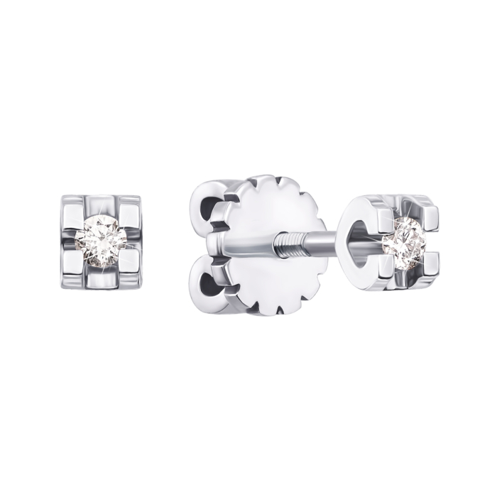 Золотые пуссеты с бриллиантами. Артикул 53791/02/1/8031