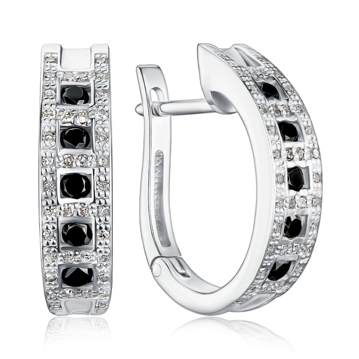 Золотые серьги с бриллиантами 53793/02/1/12104