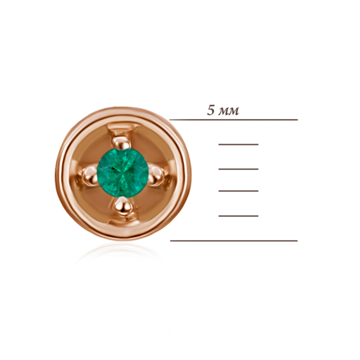 Золотые пуссеты с изумрудами. Артикул 53799/01/0/8033