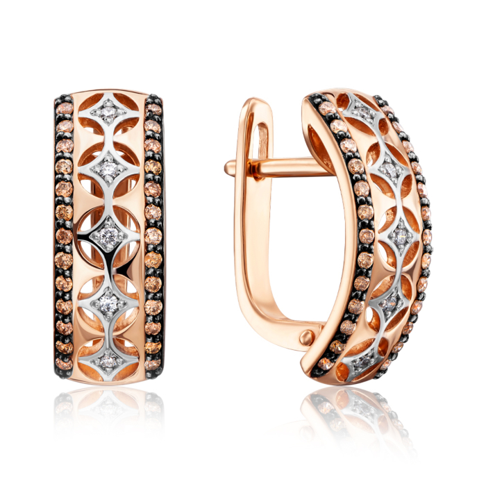 Золоті сережки з діамантами (53806/01/1/8325)