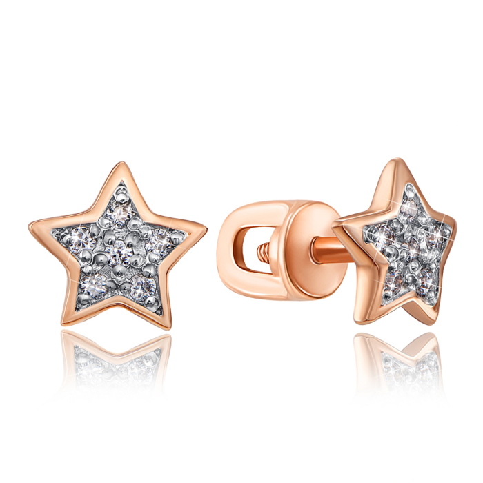 Золотые пуссети з бриллиантами. Артикул 53807/01/1/8032