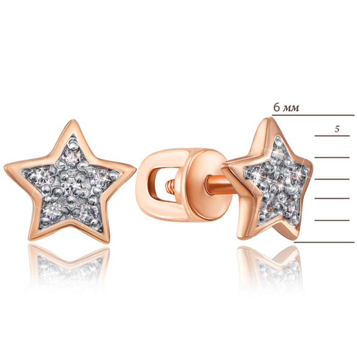 Золотые пуссети з бриллиантами. Артикул 53807/01/1/8032