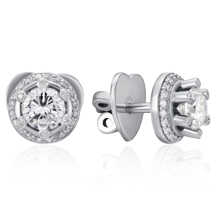 Золотые пуссеты с бриллиантами. Артикул 53817/02/1/8425