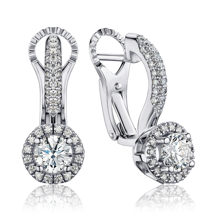 Золоті сережки з екодіамантами. Артикул 53823-L/02/1/11906