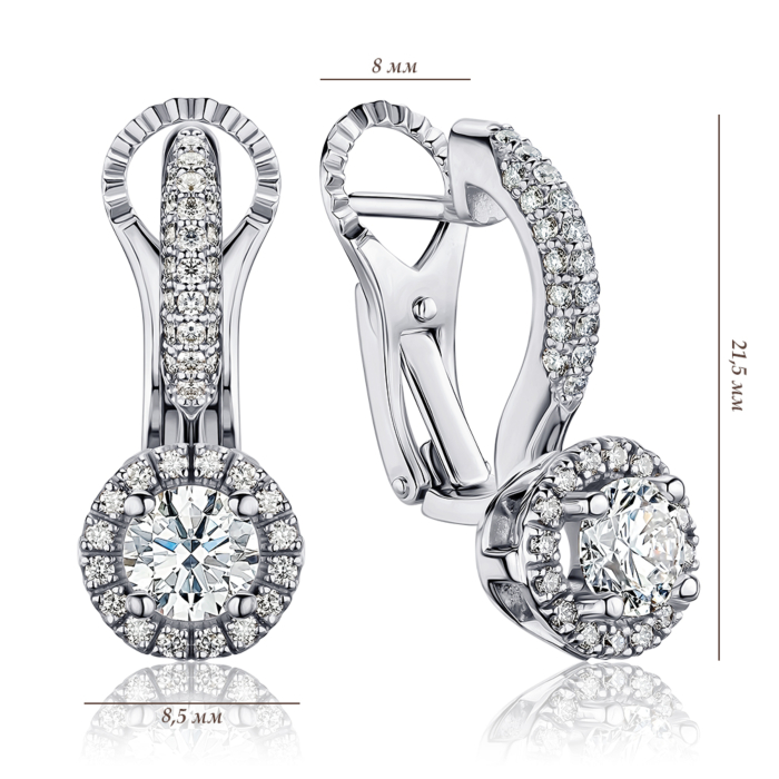 Золоті сережки з екодіамантами. Артикул 53823-L/02/1/11906