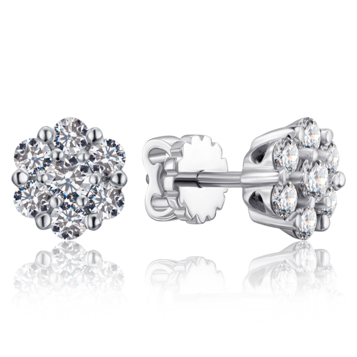 Золотые пуссеты с бриллиантами (53844/02/1/8604)