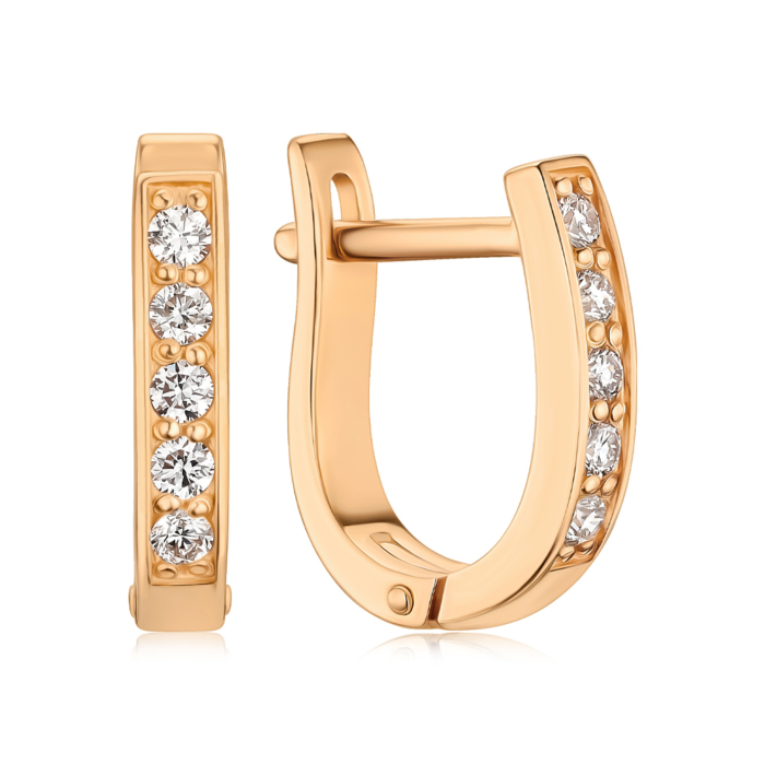 Золоті сережки з діамантами 53852/01/0/9022