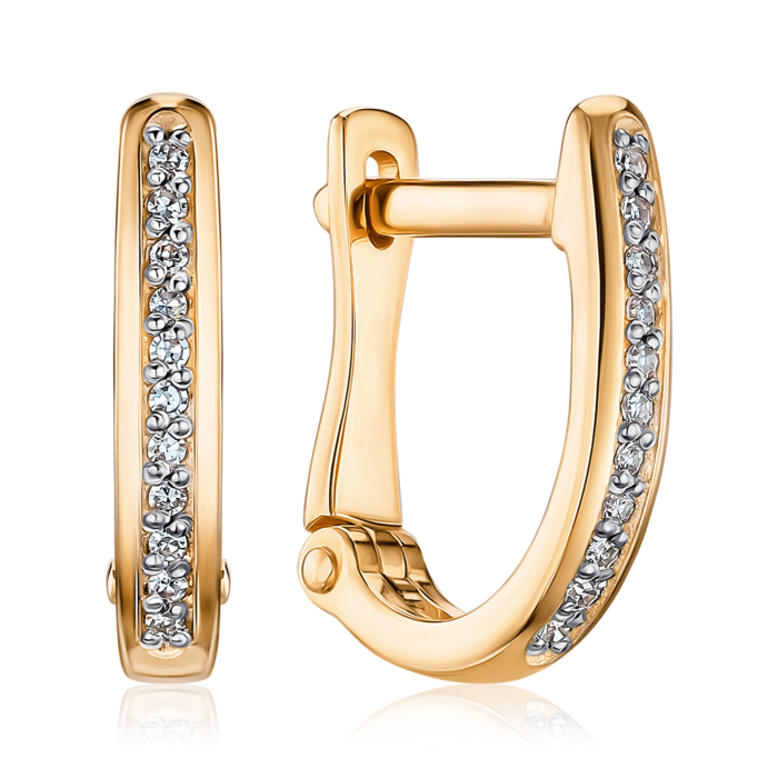 Золоті сережки з діамантами 53865/01/1/8007