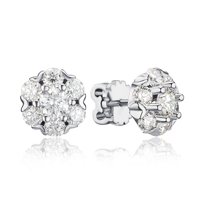 Золотые серьги с экобриллиантами. Артикул 53871-L/02/1/11913