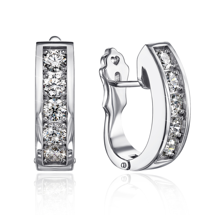 Золоті сережки з діамантами. Артикул 53886/02/1/8010