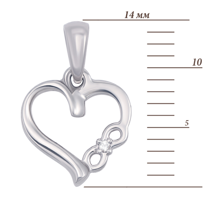 Золота підвіска «Серце і безмежність» з діамантом. Артикул 53920/1б