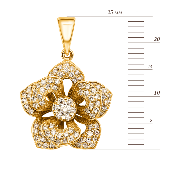 Золота підвіска з діамантами. Артикул 53923/03/0/8021