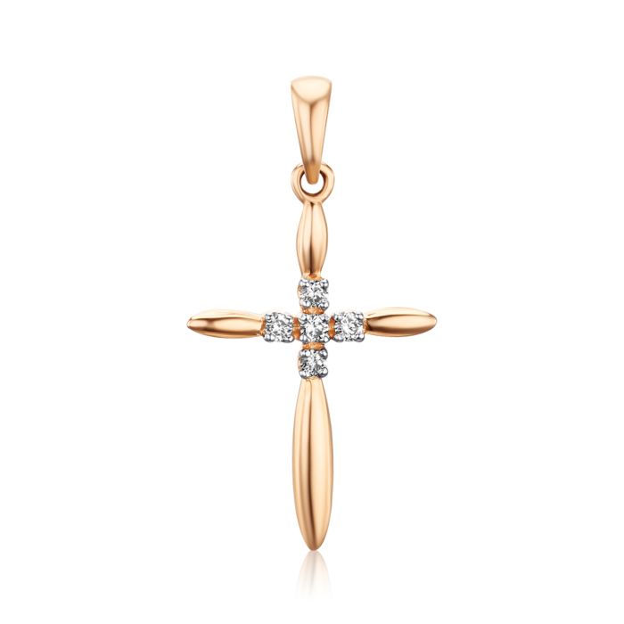 Золотий хрестик з діамантами 53964/01/1/8566