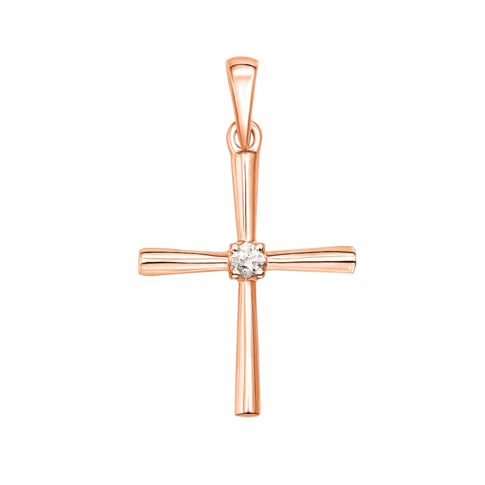 Золотий хрестик з діамантом. Артикул 53967/2