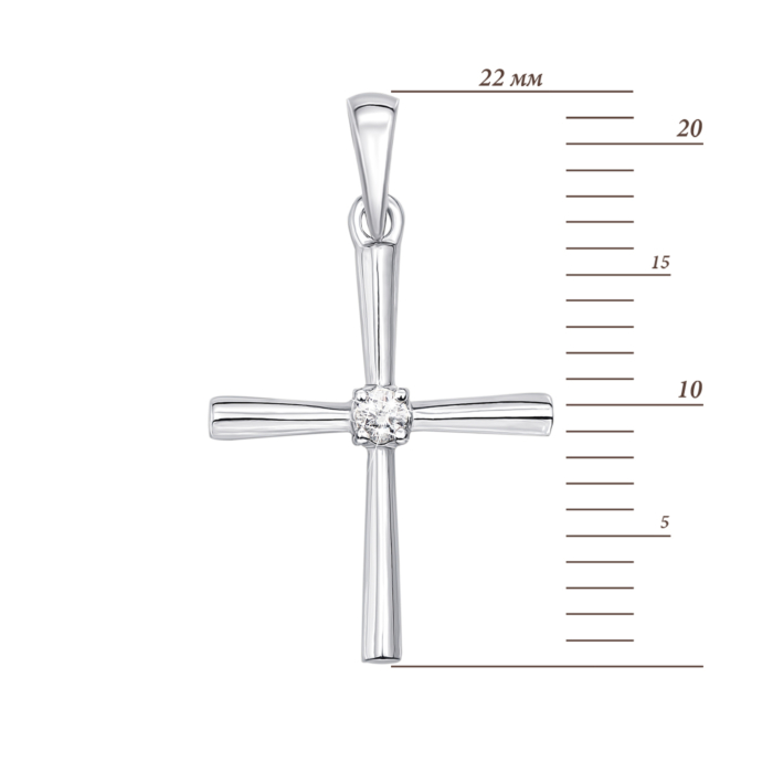 Золотий хрестик з діамантом. Артикул 53967/02/1/8031