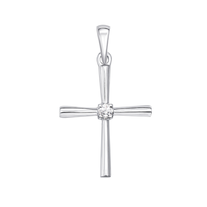 Золотий хрестик з діамантом. Артикул 53967/02/1/8031