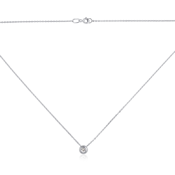 Колье из белого золота с бриллиантом. Артикул 53974/66024-3/02/1/8563