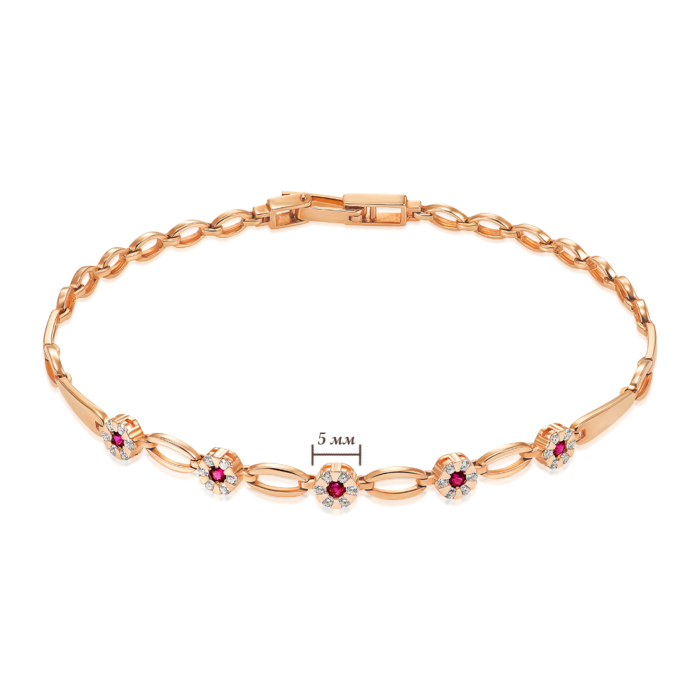 Золотий браслет з рубінами та діамантами. Артикул 53991/01/0/8519