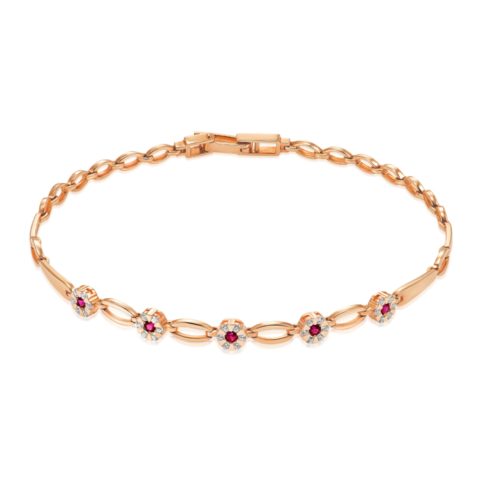 Золотий браслет з рубінами та діамантами. Артикул 53991/01/0/8519