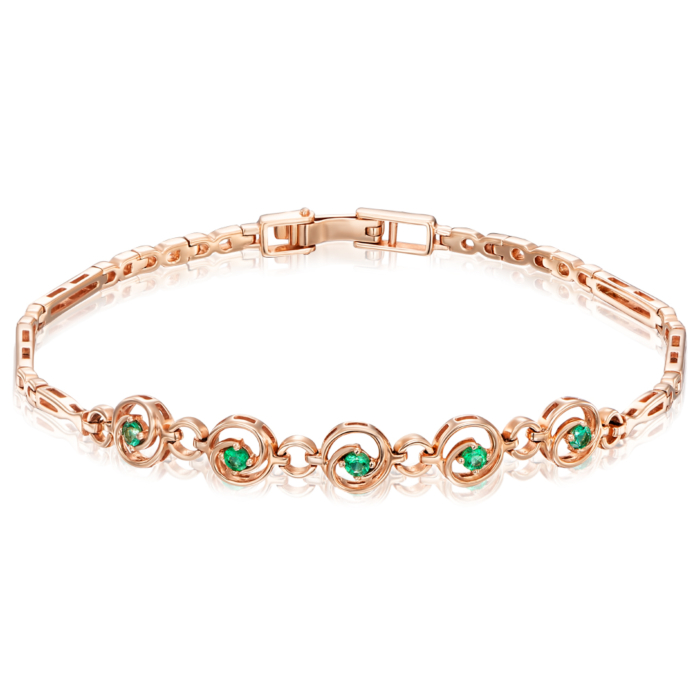 Золотий браслет зі смарагдами. Артикул 53993/01/0/8033