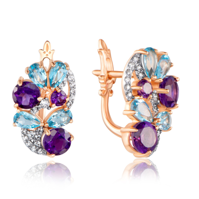 "Золоті сережки з топазом