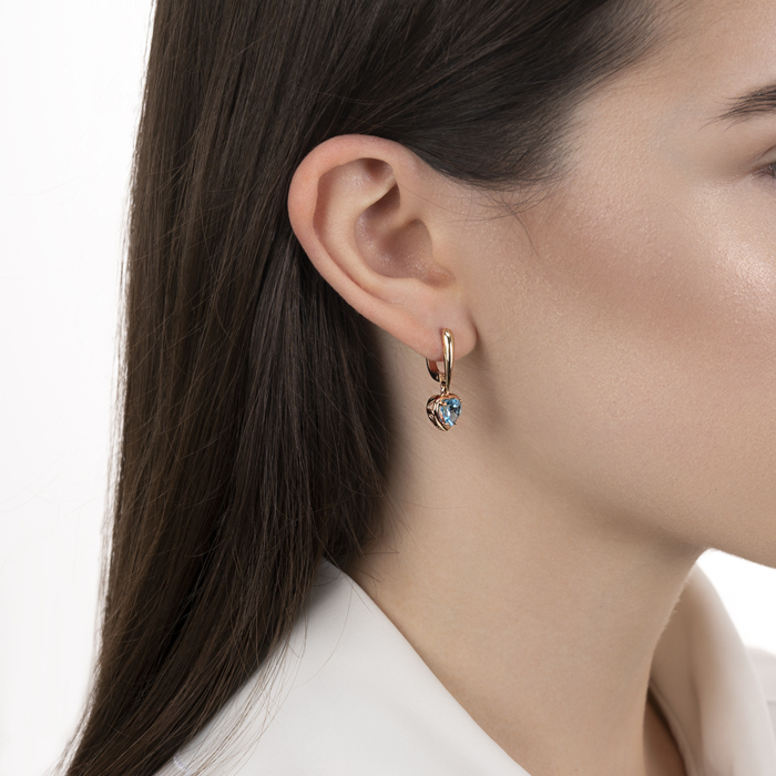 Золоті сережки з топазом. Артикул 540076/01/0/6285