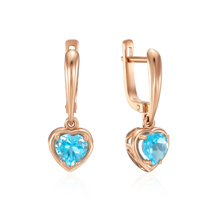 Золоті сережки з топазом. Артикул 540076/01/0/6285