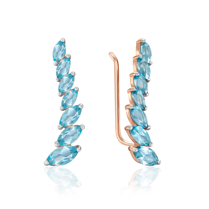 Золотые каффы с топазом Swiss. Артикул 540186/01/1/7020