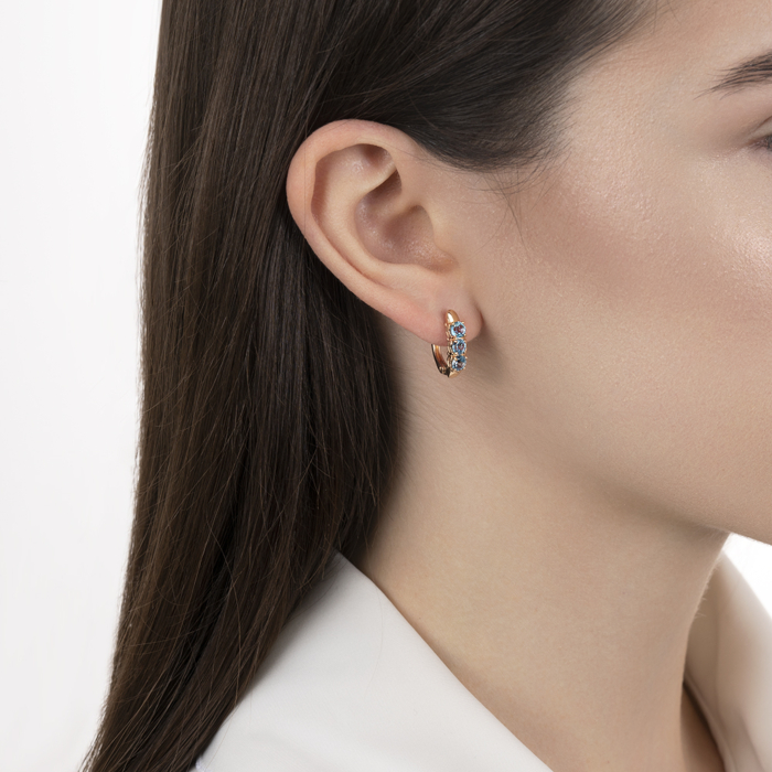 Золотые серьги с топазом. Артикул 540189/01/0/7072