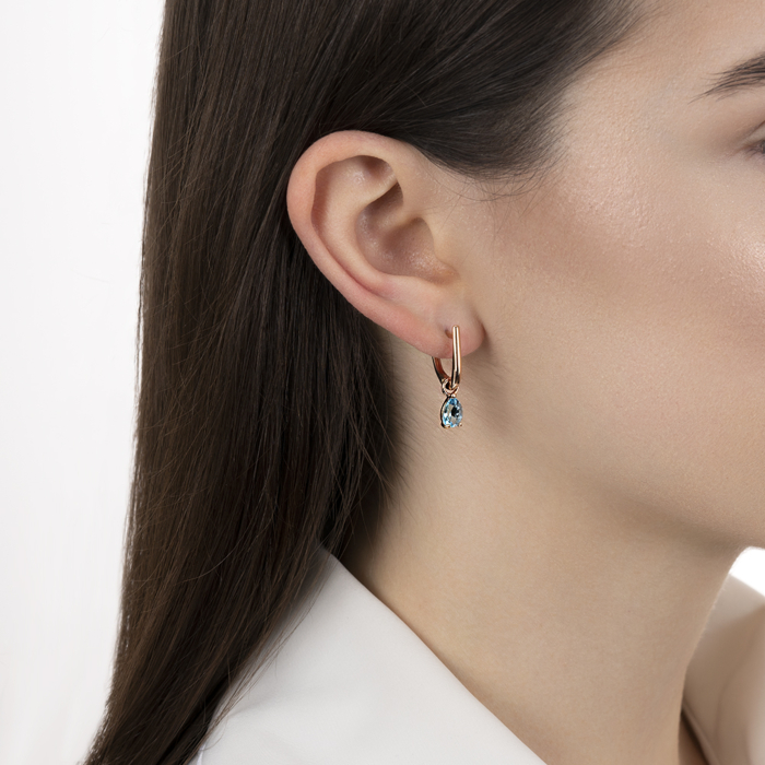 Золотые серьги с топазом. Артикул 540193/01/0/6474