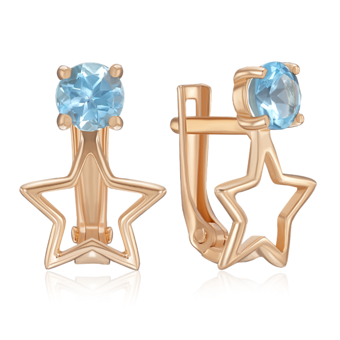 Золотые серьги с топазом. Артикул 540219/01/0/5436