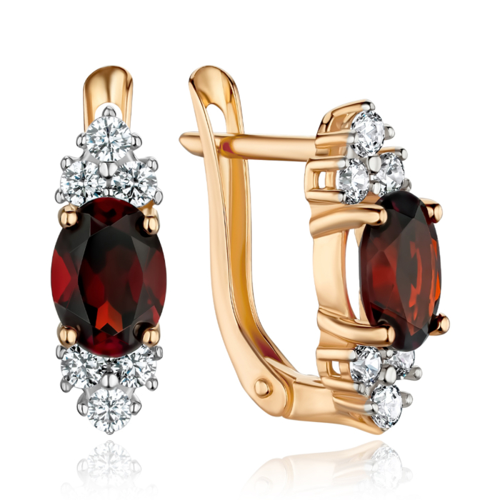 Золоті сережки з гранатом 540222/01/0/5152
