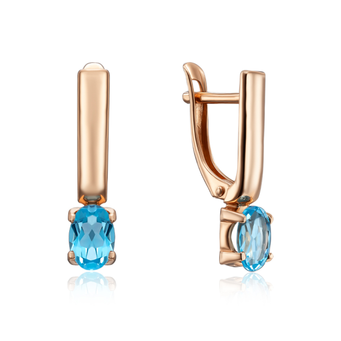 Золоті сережки з топазом. Артикул 540231/01/0/5023