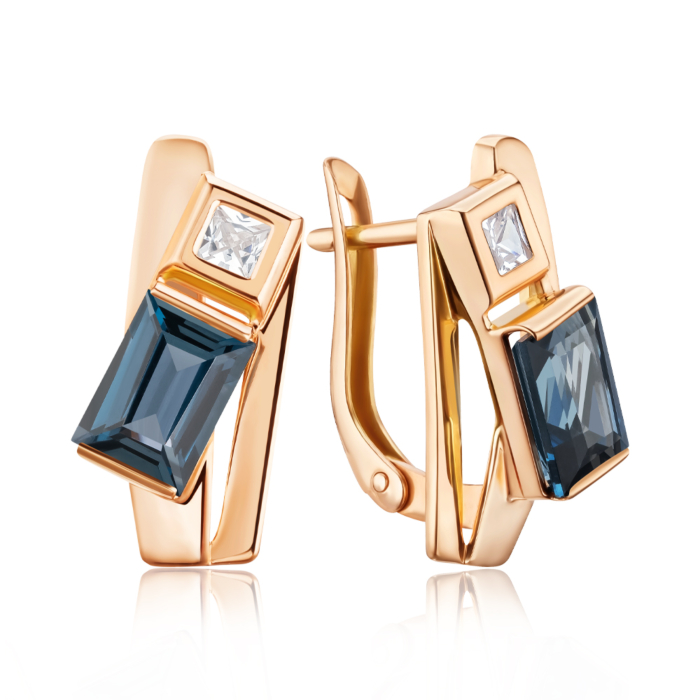 Золоті сережки з топазом. Артикул 540266/01/0/16165